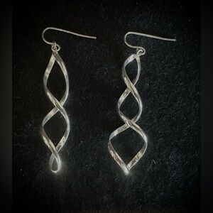 Elegant Silver Twisted Earrings